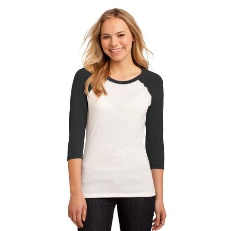 District ®  - Juniors 50/50 3/4-Sleeve Raglan Tee. DT228