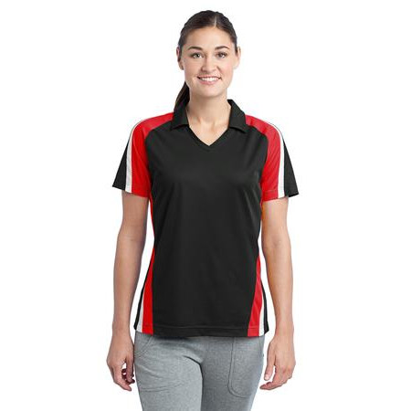 Sport-Tek ®  Ladies Tricolor Micropique Sport-Wick ® Polo. LST654