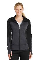 Sport-Tek ®  Ladies Tech Fleece Colorblock Full-Zip Hooded Jacket. LST245